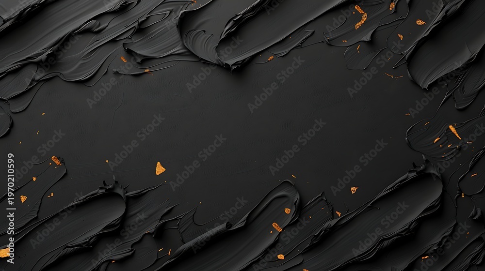 Fototapeta premium Elegant black abstract texture background with golden accents design high resolution picture