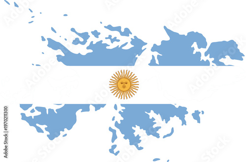 Bild auf Leinwand Silueta del mapa de las Islas Malvinas. 02 de Abril