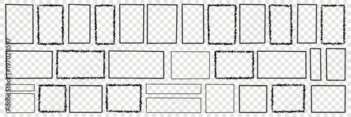 Frame crayon drawn with square chalk texture and border hand pencil.