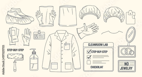 Vintage sketchbook page collage architectural drawings notes and botanical illustrations isolated on transparent background