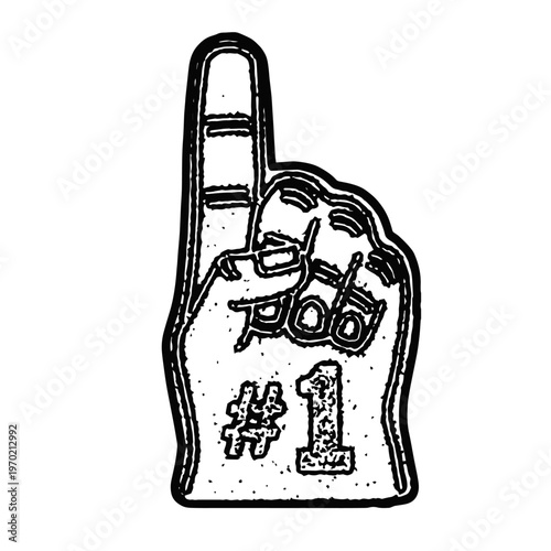 Number One Fan" hand symbol for sport achievement and support