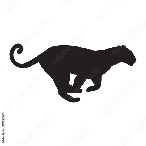 Black panther silhouette vector illustration