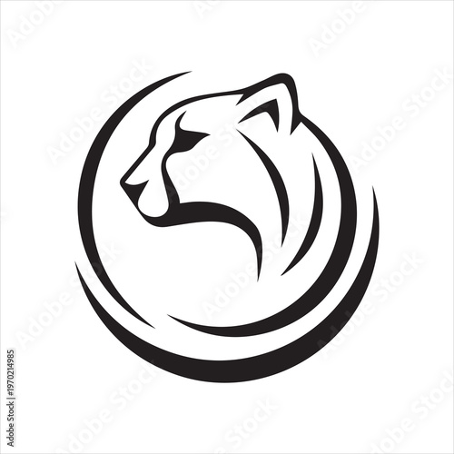 silhouette of cheetah head logo