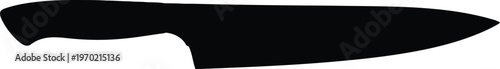A black silhouette of a knife on a white background