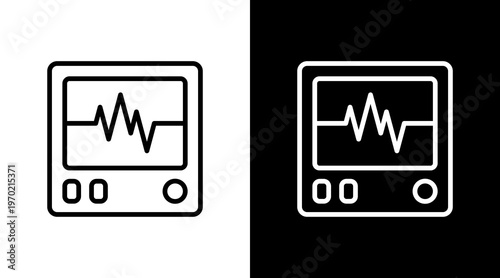 Heart Monitor White Icon Set Design