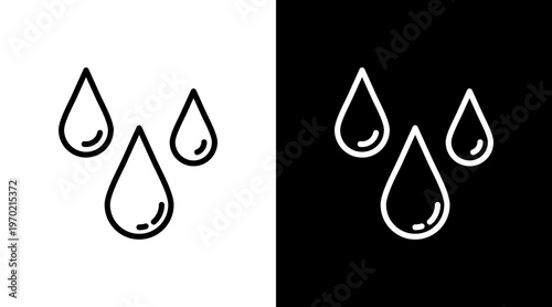 Blood Drop White Icon Set Design
