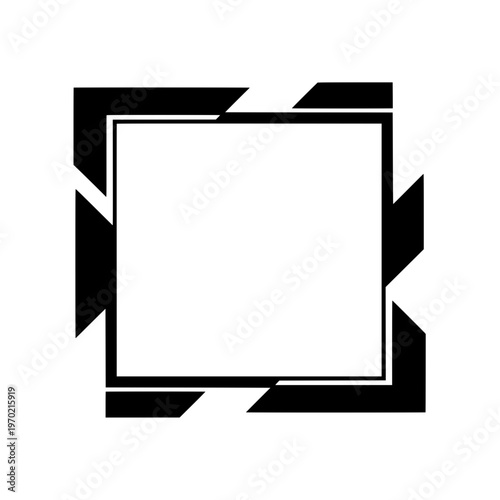 Geometric shapes form a square frame