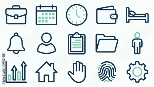 Professional Business and Office Management Icon Collection