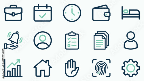 Comprehensive Set of Business and Daily Life Line Icons