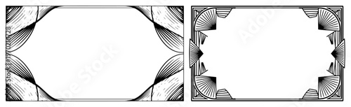 Collection of decorative vintage woodcut style frames and ornamental borders