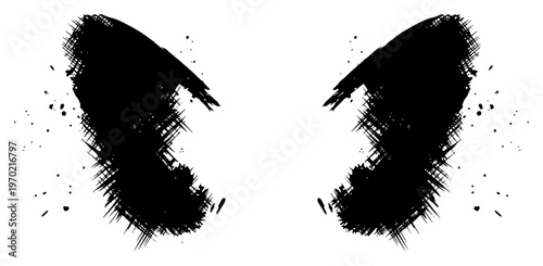 Hand drawn abstract ink brush strokes with a rough cross hatch texture