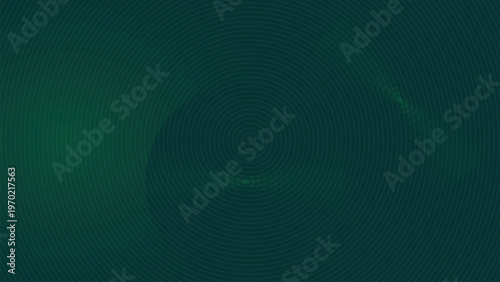 Abstract dark green background with subtle circular pattern, dynamic and modern graphic texture, deep teal backdrop with radiating lines, minimalist design element.
