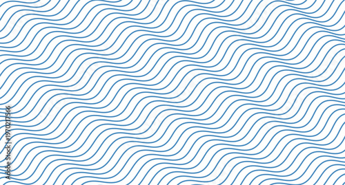Adobe Illustrator ArtworkAbstract blue wavy line pattern. Minimal flowing wave background. Modern geometric curve texture. Seamless dynamic wave design