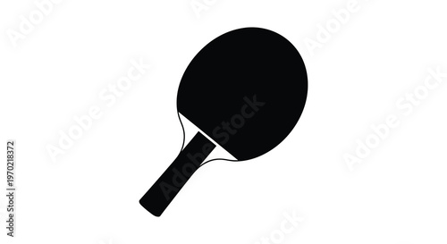 A striking black silhouette depicts a table tennis paddle showcasing its shape and handle silhouette high quality professional
