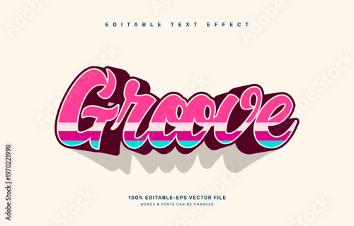 Retro groove editable text effect template
