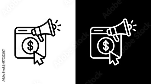 Ppc Advertising White Icon Set Design