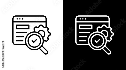 Seo Optimization White Icon Set Design