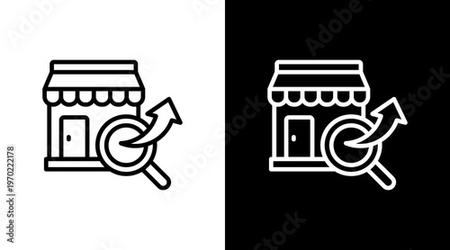Market Research White Icon Set Design