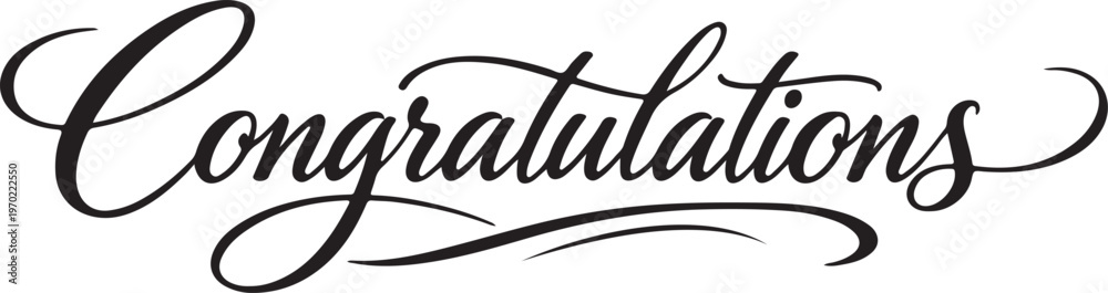 Obraz premium Congratulations Calligraphy Silhouette Text Design Vector Illustration