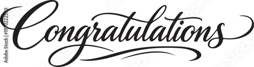 Congratulations Calligraphy Silhouette Text Design Vector Illustration