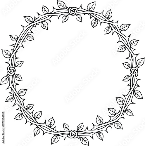 Circle floral botanical wreath.