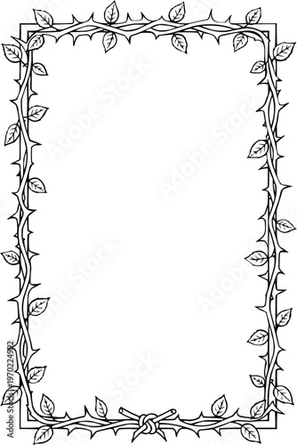 Floral botanical frame with spikes