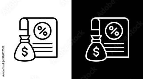 Tax Document White Icon Set Design