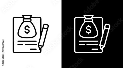 Loan Agreement White Icon Set Design