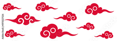 chinese auspicious cloud decorative pattern set