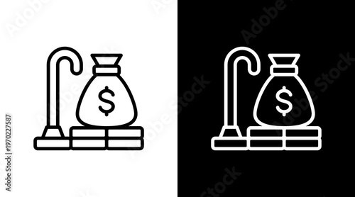 Retirement Fund White Icon Set Design