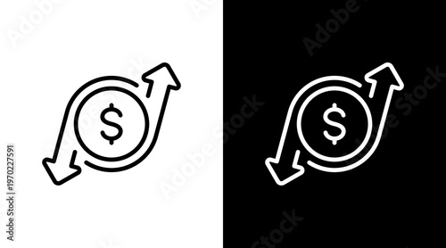 Cash Flow White Icon Set Design