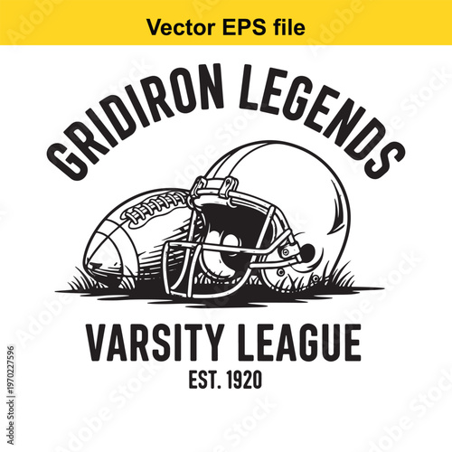 Gridiron legends varsity league football logo