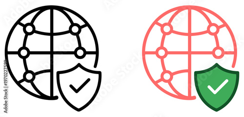 secure network shield lock cybersecurity icon