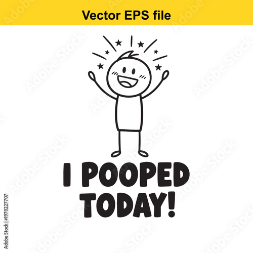 A stick figure celebrates a successful bowel movement