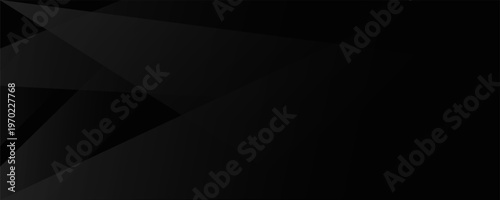Modern Black Abstract Background with Geometric Dark Grey Gradient Shapes, Sleek Tech Header Design, Elegant Minimalist Carbon Texture for Corporate Presentation, Web Banner, and Luxury Wallpaper.