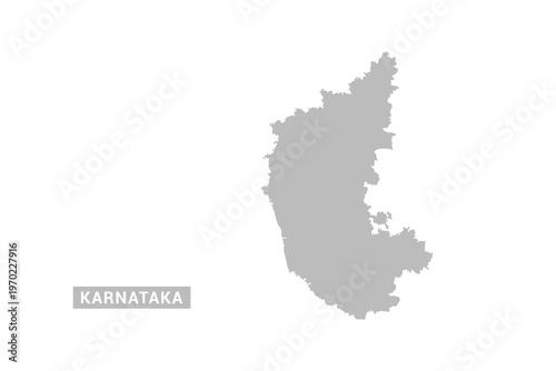 karnataka map - Minimal Flat Vector Illustration in Black and Gray, Isolated on White Background, Ideal for Infographics, Educational Use, Reports, and Presentations.