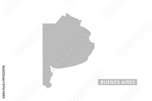 Buenos Aires map - Minimal Flat Vector Illustration in Black and Gray, Isolated on White Background, Ideal for Infographics, Educational Use, Reports, and Presentations.