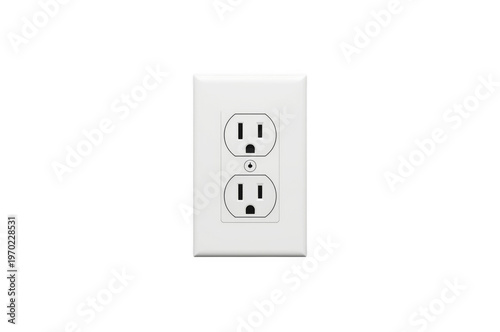White wall power outlet providing electrical energy connection