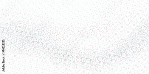 A visually striking background featuring a wavy pattern of interconnected circles in soft pastel hues against a clean white backdrop.