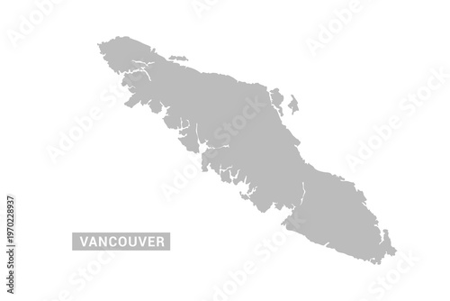 Vancouver map - Minimal Flat Vector Illustration in Black and Gray, Isolated on White Background, Ideal for Infographics, Educational Use, Reports, and Presentations.