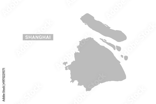 Shanghai map - Minimal Flat Vector Illustration in Black and Gray, Isolated on White Background, Ideal for Infographics, Educational Use, Reports, and Presentations.