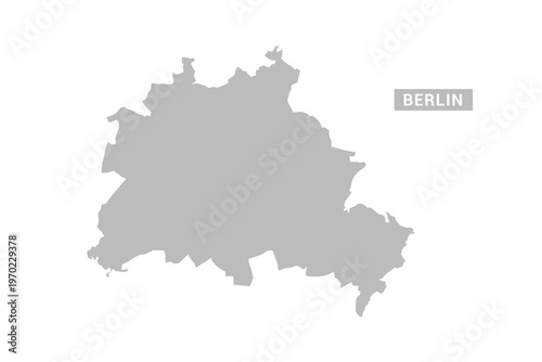 Berlin map - Minimal Flat Vector Illustration in Black and Gray, Isolated on White Background, Ideal for Infographics, Educational Use, Reports, and Presentations.