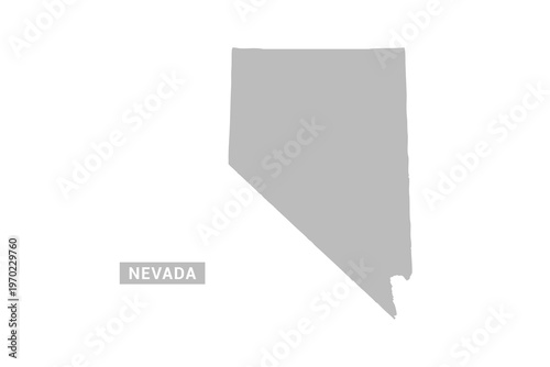 Nevada map - Minimal Flat Vector Illustration in Black and Gray, Isolated on White Background, Ideal for Infographics, Educational Use, Reports, and Presentations.