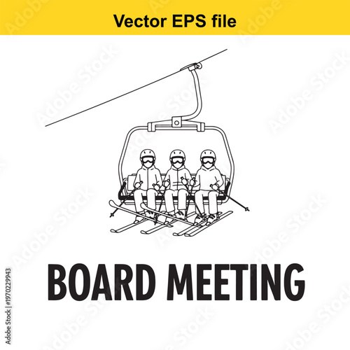 A humorous ski lift meeting with a business twist