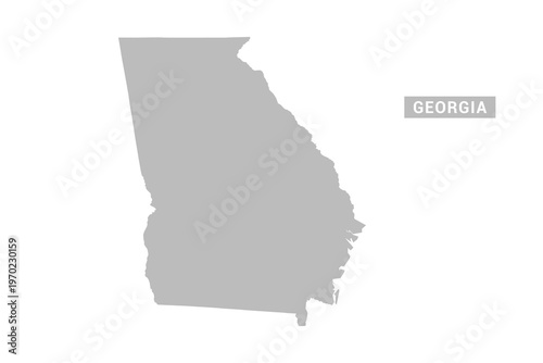 Georgia map - Minimal Flat Vector Illustration in Black and Gray, Isolated on White Background, Ideal for Infographics, Educational Use, Reports, and Presentations.