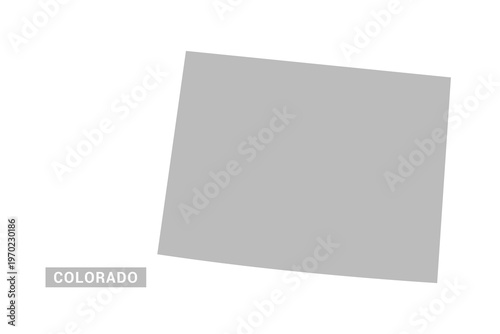 Colorado map - Minimal Flat Vector Illustration in Black and Gray, Isolated on White Background, Ideal for Infographics, Educational Use, Reports, and Presentations.