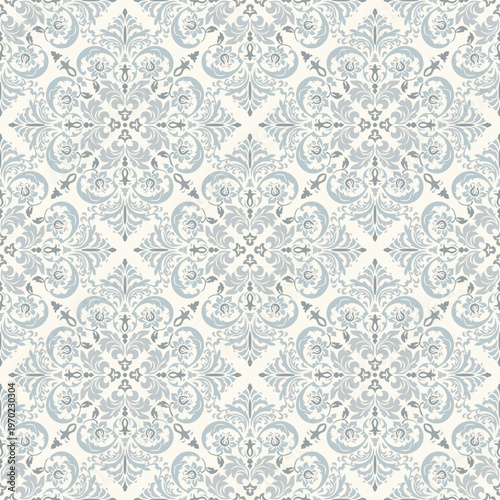 Damask modern seamless pattern element. Vintage classic old fashioned damask ornament, seamless texture for wallpapers, textile. Vector illustration