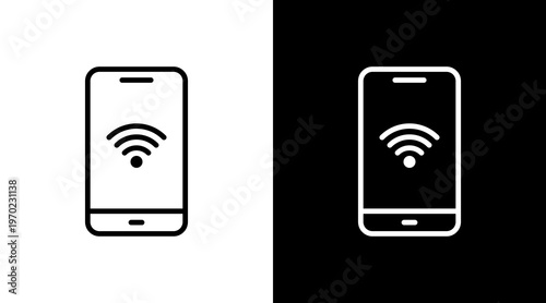 Smartphone White Icon Set Design