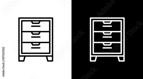 File Cabinet White Icon Set Design