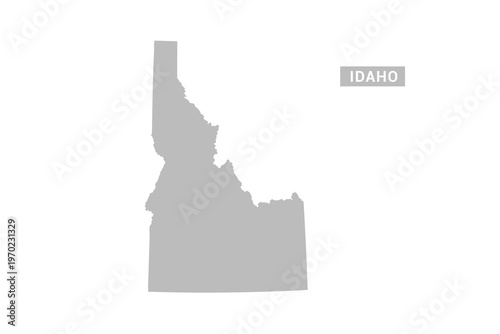 Idaho map - Minimal Flat Vector Illustration in Black and Gray, Isolated on White Background, Ideal for Infographics, Educational Use, Reports, and Presentations.